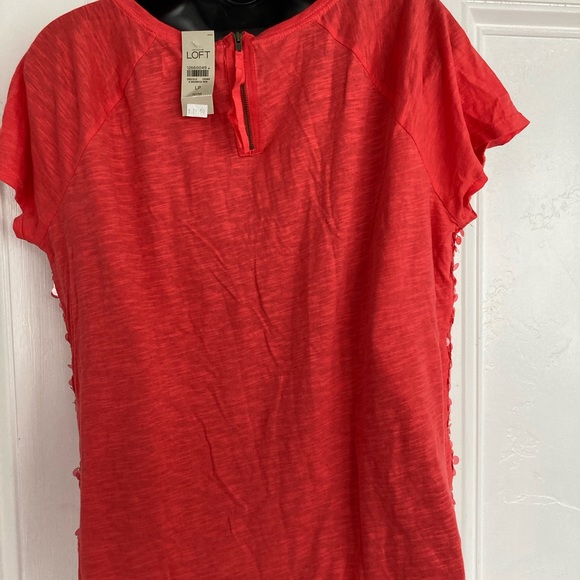 LOFT sequin top - pretty salmon color size LP - Picture 6 of 7